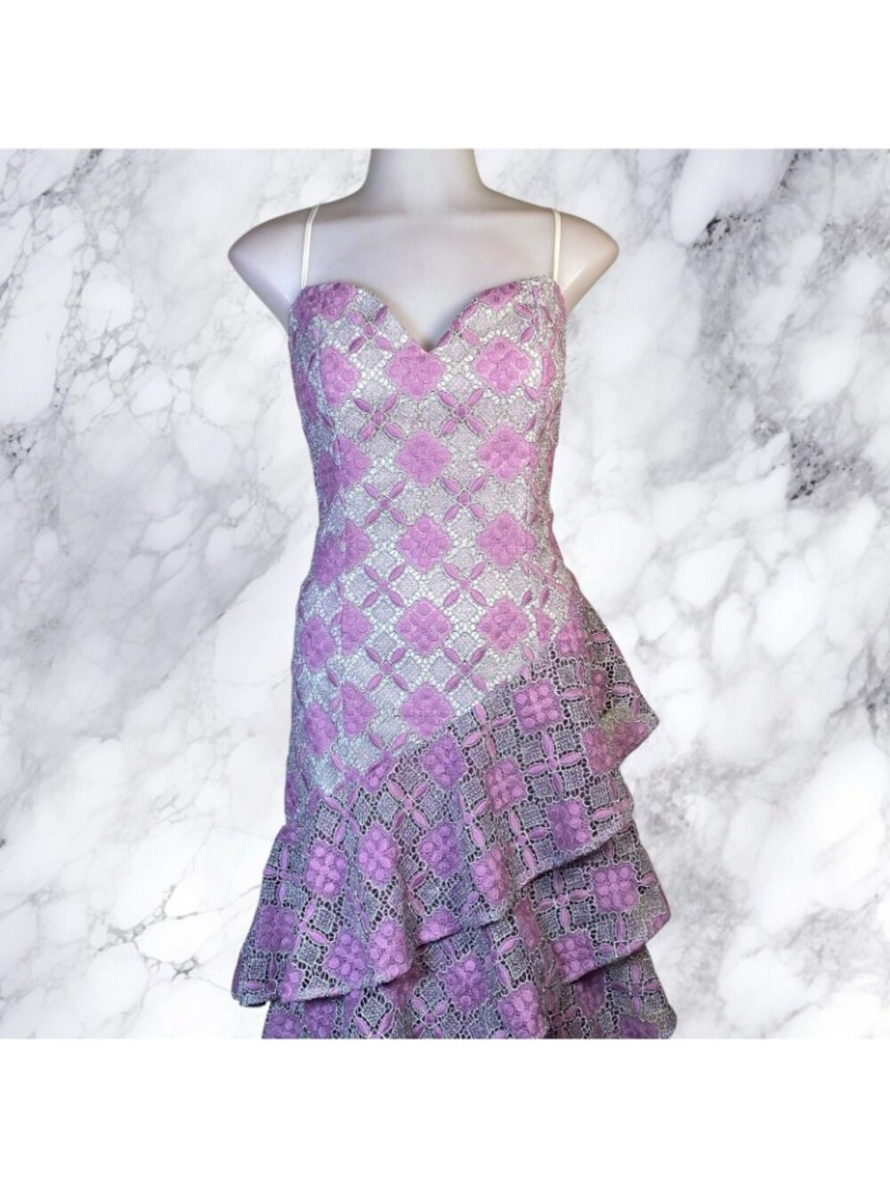 MAJORELLE Oracle Gown in Purple & Silver - Picture 10 of 11